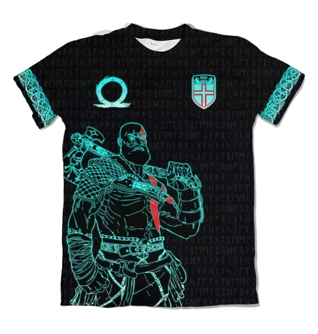 Camiseta God of War Noruega (Nome e Número Personalizável) Dry-Fit Premium Unissex