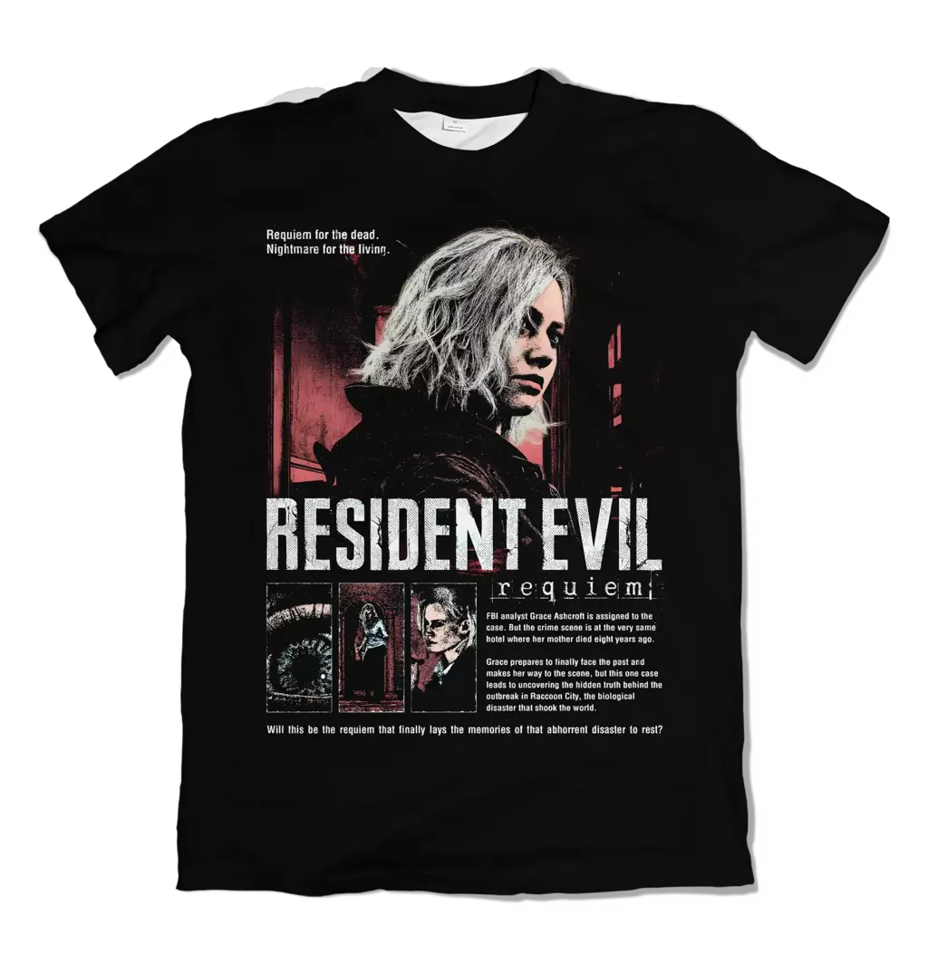 Camiseta Resident Evil Grace Ashcroft Dry-Fit Premium Unissex