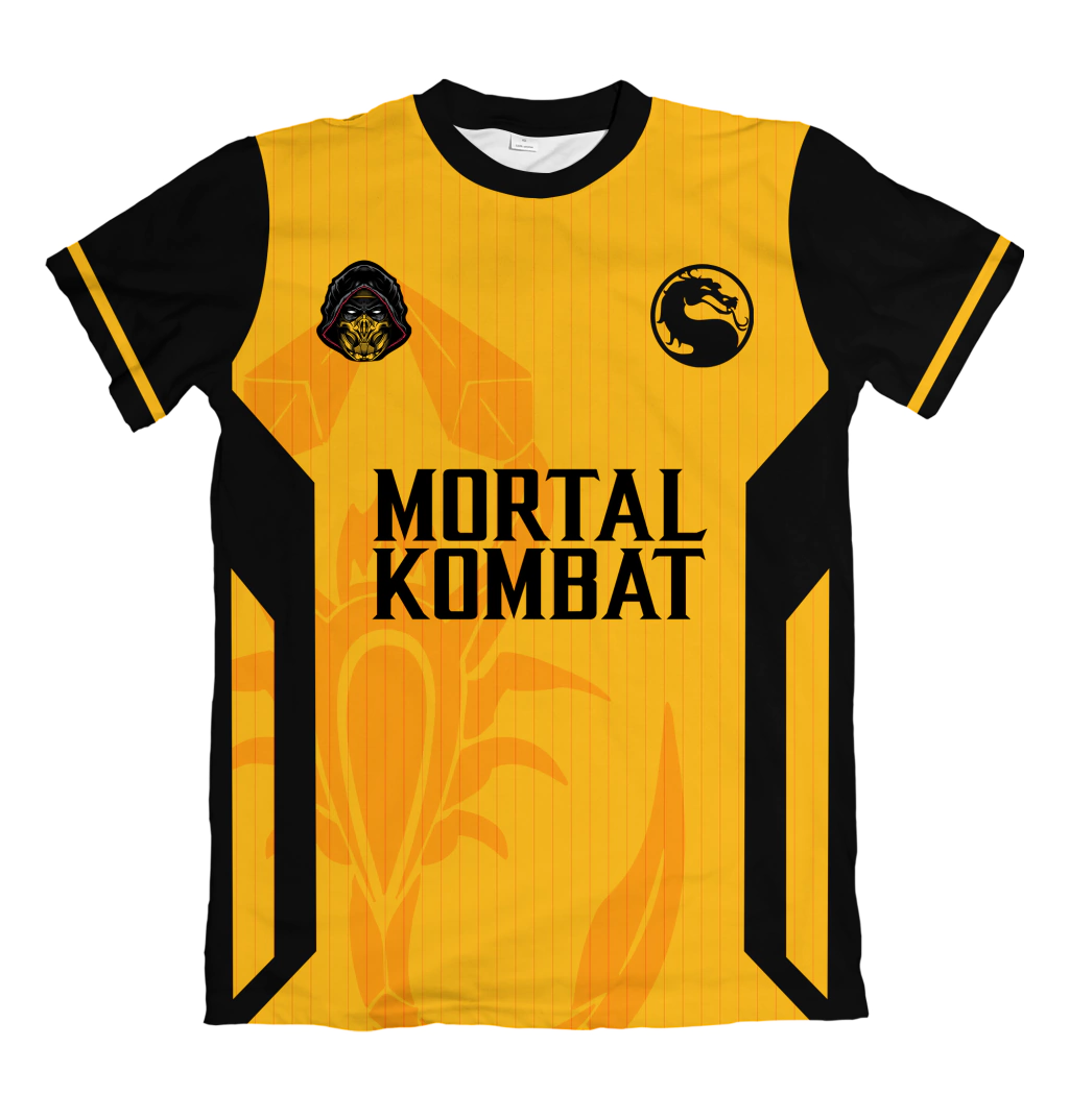 Camiseta Mortal Kombat Scorpion Edition (Nome e Número Personalizável) Dry-Fit Premium Unissex