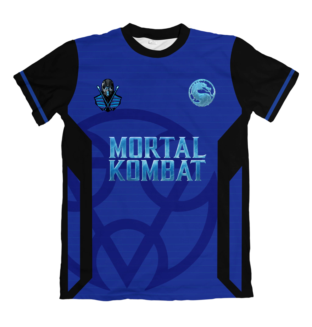 Camiseta Mortal Kombat Sub-Zero Edition (Nome e Número Personalizável) Dry-Fit Premium Unissex