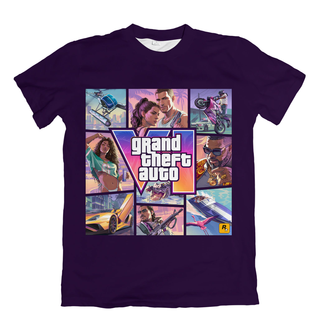 Camiseta GTA VI Oficial Cover Art Dry-Fit Premium Unissex