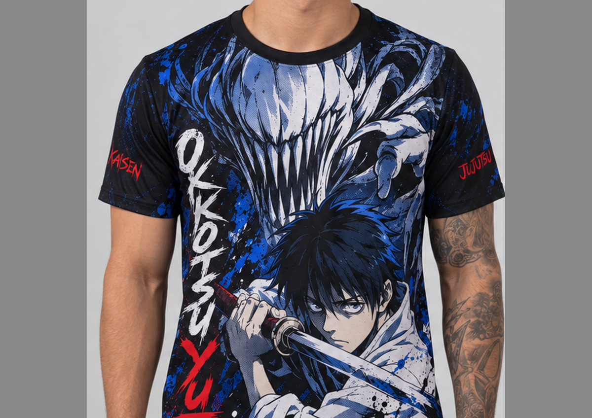 Camiseta Jujutsu Kaisen Yuta Jogo do Abate Dry-Fit Premium Unissex — modelo frente