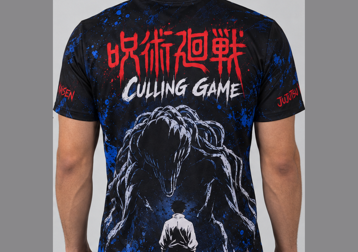 Camiseta Jujutsu Kaisen Yuta Jogo do Abate Dry-Fit Premium Unissex — modelo costas