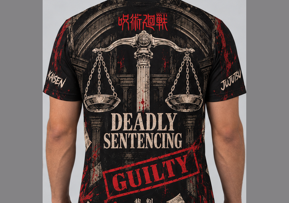 Camiseta Jujutsu Kaisen Higuruma Jogo do Abate Dry-Fit Premium Unissex — modelo costas