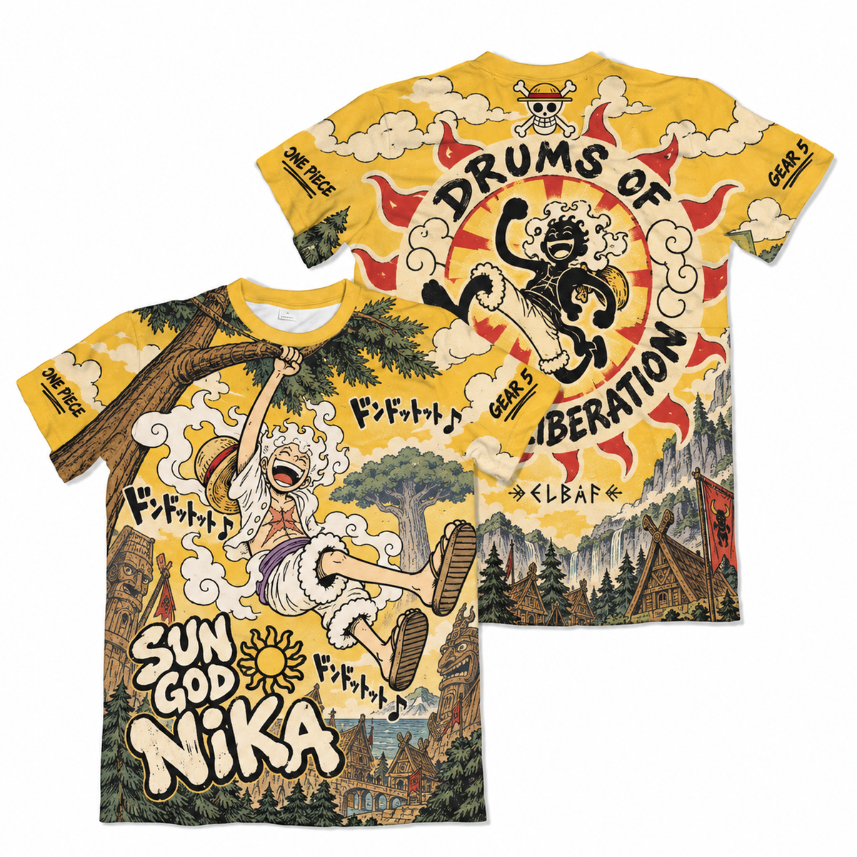 Camiseta One Piece Luffy Nika Elbaf Dry-Fit Premium Unissex