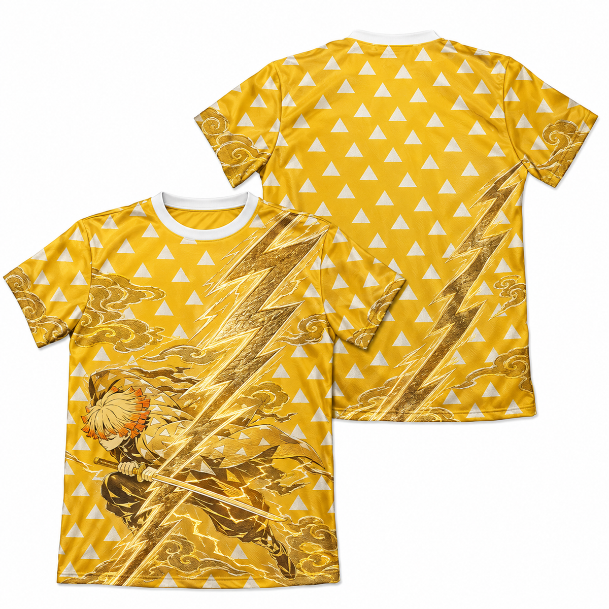 Camiseta Demon Slayer Zenitsu Escamas do Trovão Castelo Infinito Dry-Fit Premium Unissex