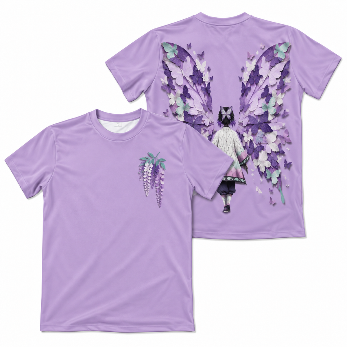 Camiseta Demon Slayer Shinobu Borboleta Castelo Infinito Dry-Fit Premium Unissex