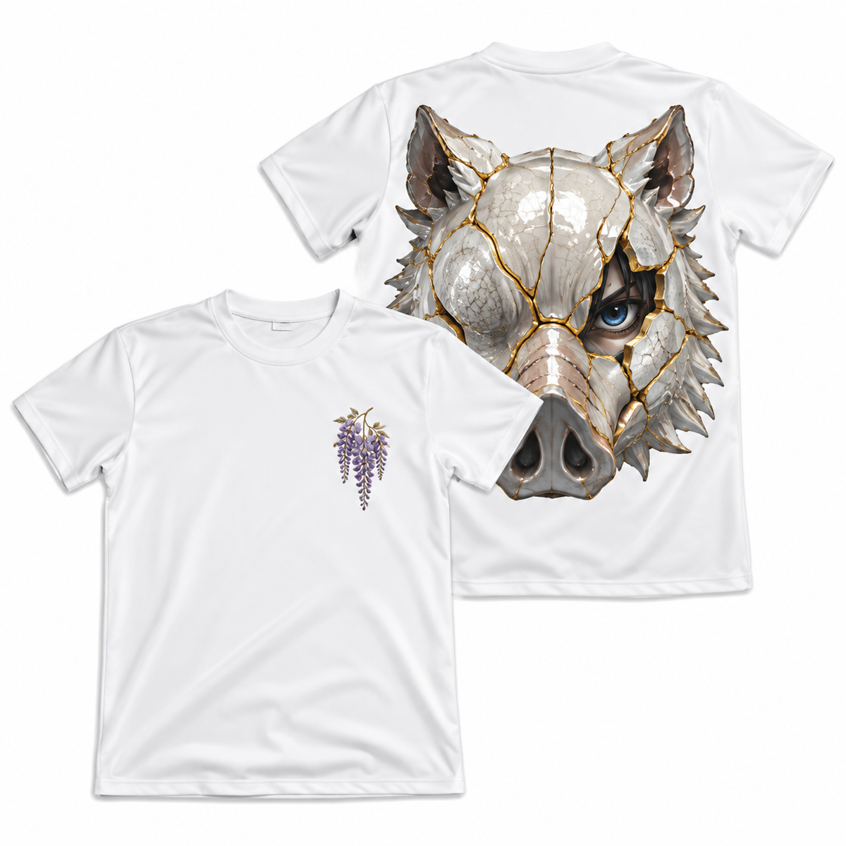 Camiseta Demon Slayer Inosuke Kintsugi Castelo Infinito Dry-Fit Premium Unissex