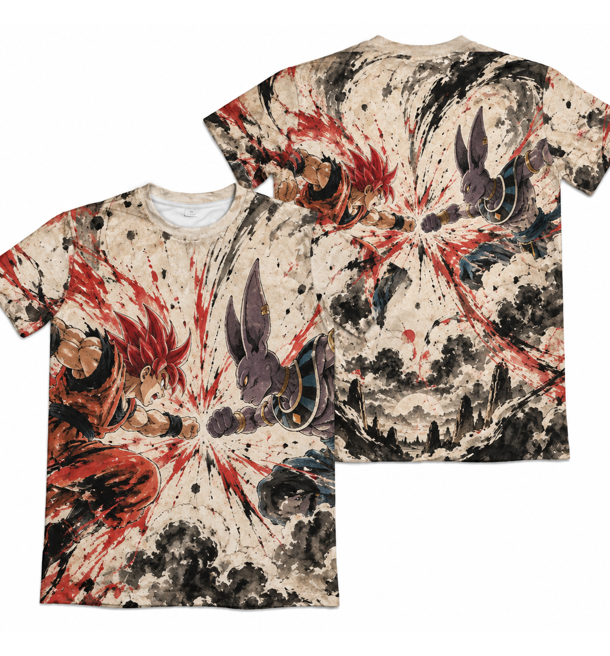 Camiseta Dragon Ball Goku e Beerus Sumi-e Era Beerus Dry-Fit Premium Unissex