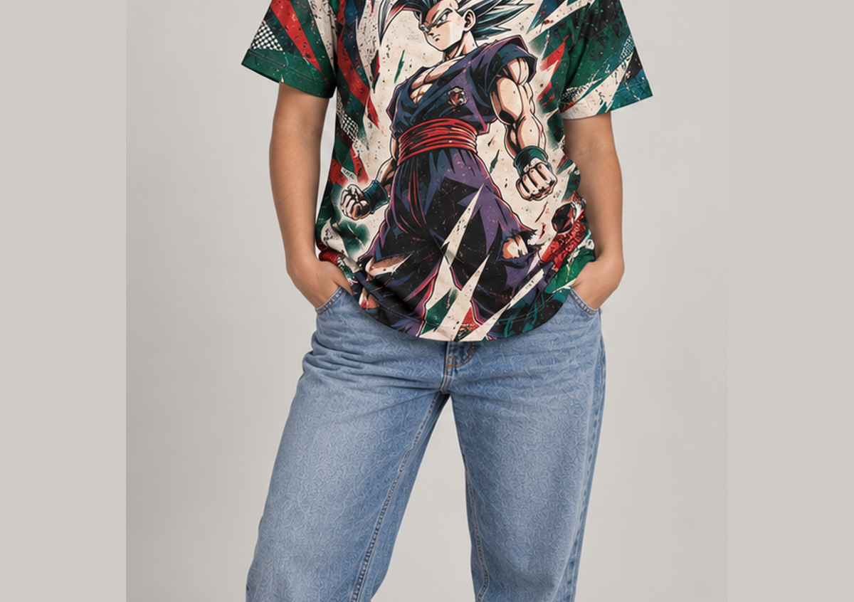Camiseta Dragon Ball Gohan Beast Construtivista Era Beerus Dry-Fit Premium Unissex — modelo frente