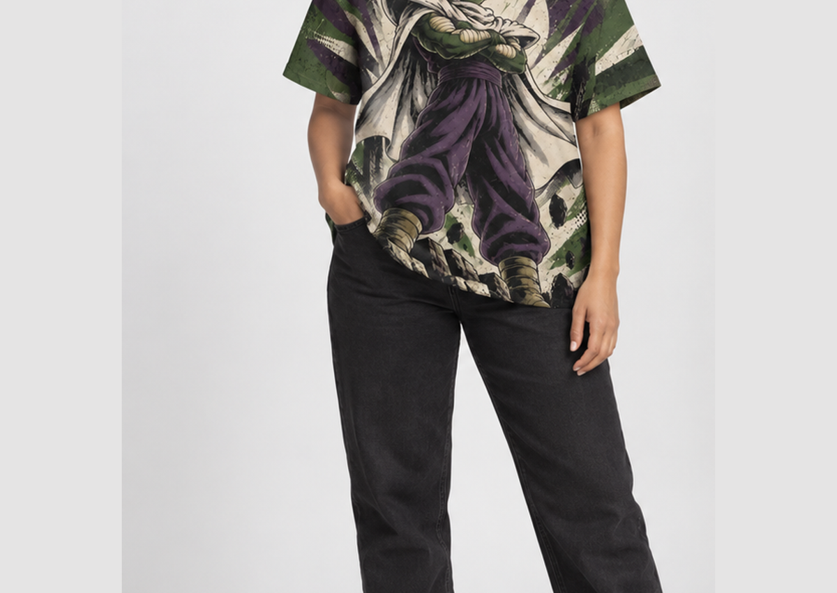 Camiseta Dragon Ball Piccolo Construtivista Era Beerus Dry-Fit Premium Unissex — modelo frente