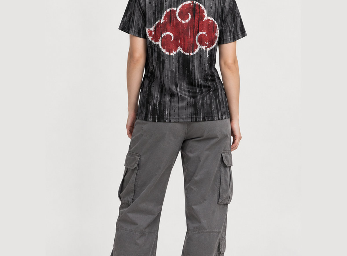 Camiseta Naruto Pain Rinnegan Chakra Dry-Fit Premium Unissex — modelo costas