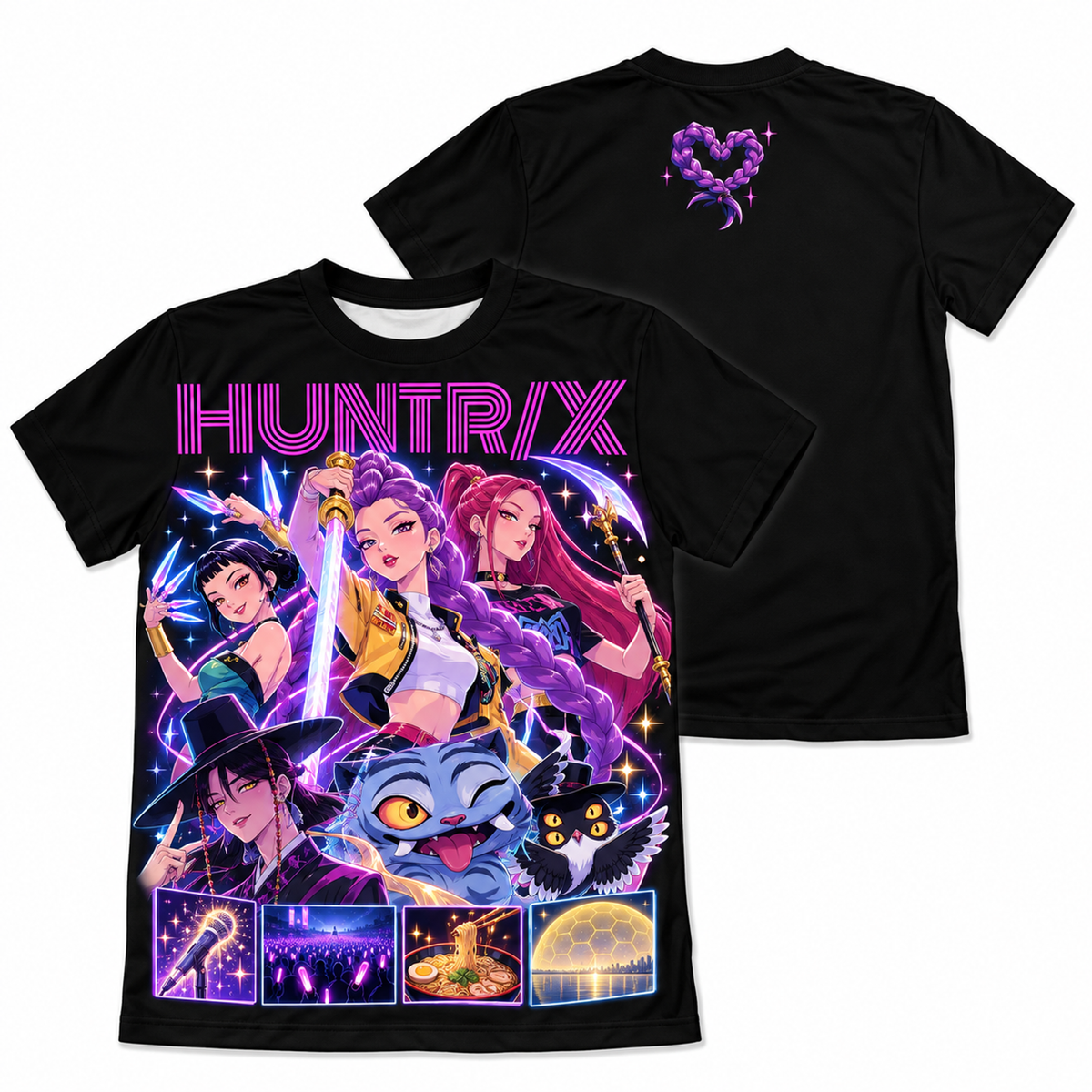 Camiseta K-Pop Demon Hunters Huntrix Bootleg Retrô Guerreiras do K-Pop Dry-Fit Premium Unissex