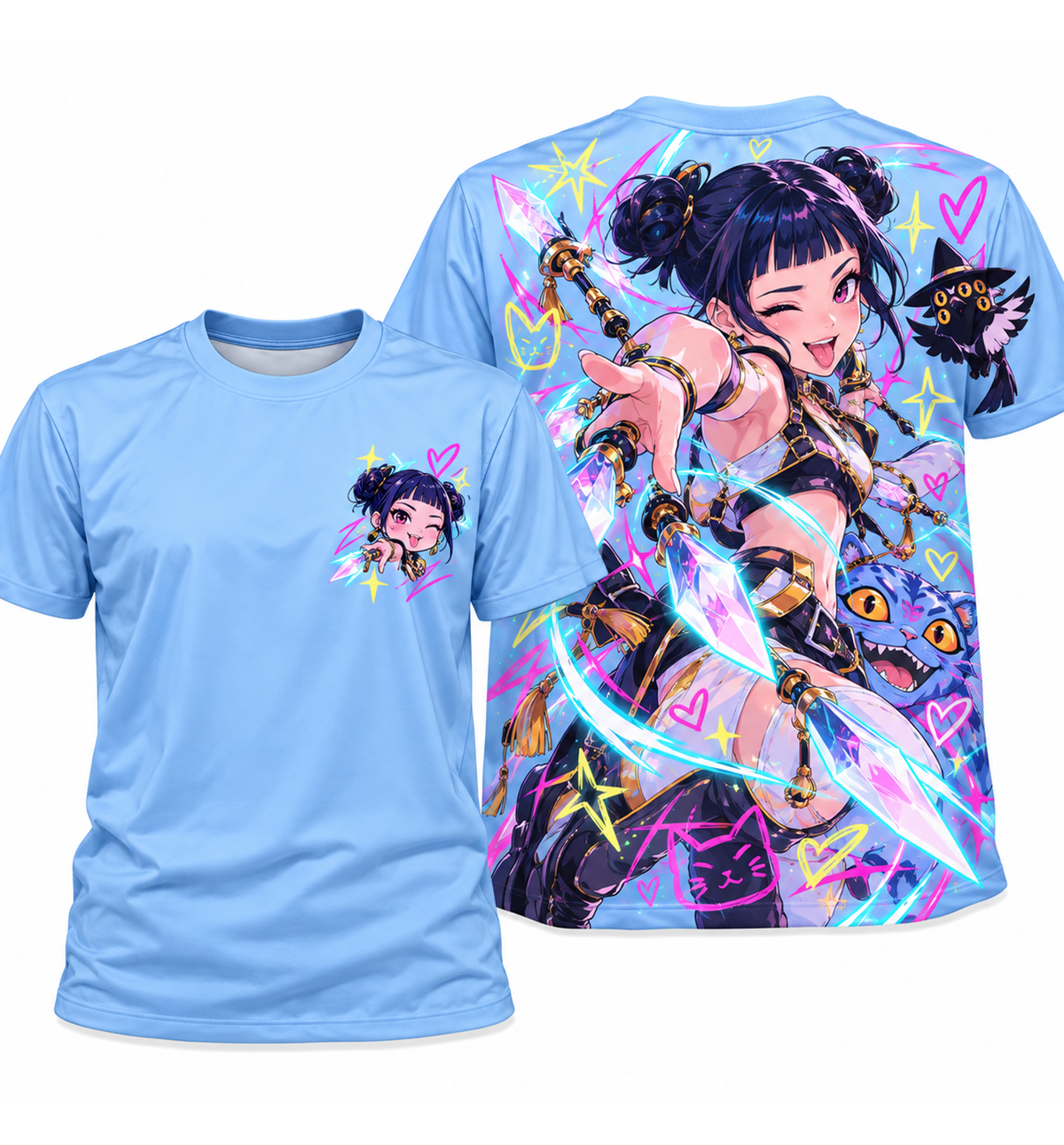 Camiseta K-Pop Demon Hunters Zoey Shin-Kal Guerreiras do K-Pop Dry-Fit Premium Unissex