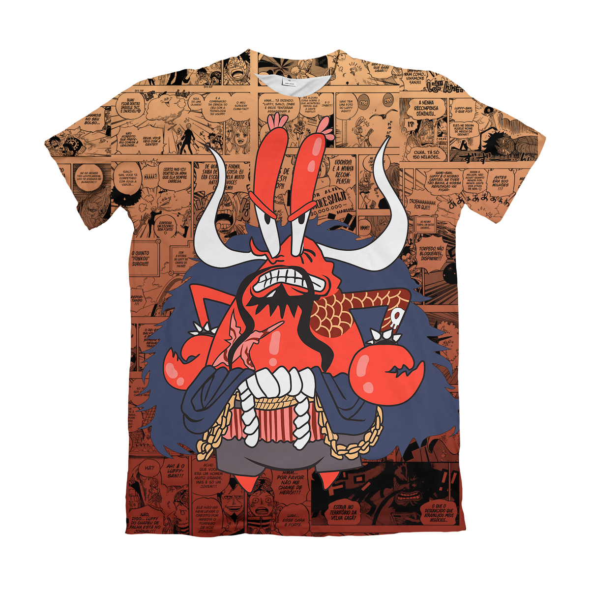 Camiseta One Piece x Bob Esponja Seu Siriguejo Kaido Mangá Dry-Fit Premium Unissex