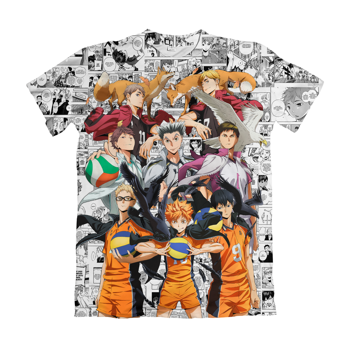Camiseta Haikyuu Turma Mangá Branco Dry-Fit Premium Unissex