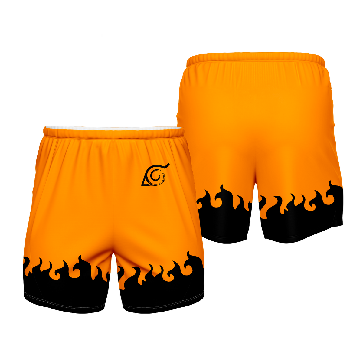 Short Naruto Hokage Chamas Laranja Premium Unissex