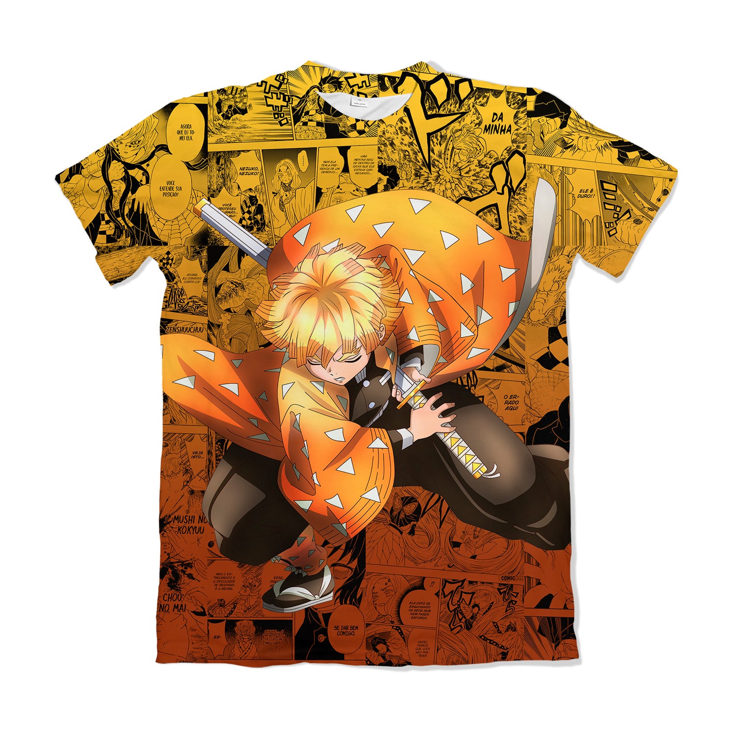 Camiseta Kimetsu no Yaiba Filme – Zenitsu | Dry Fit Premium Unissex