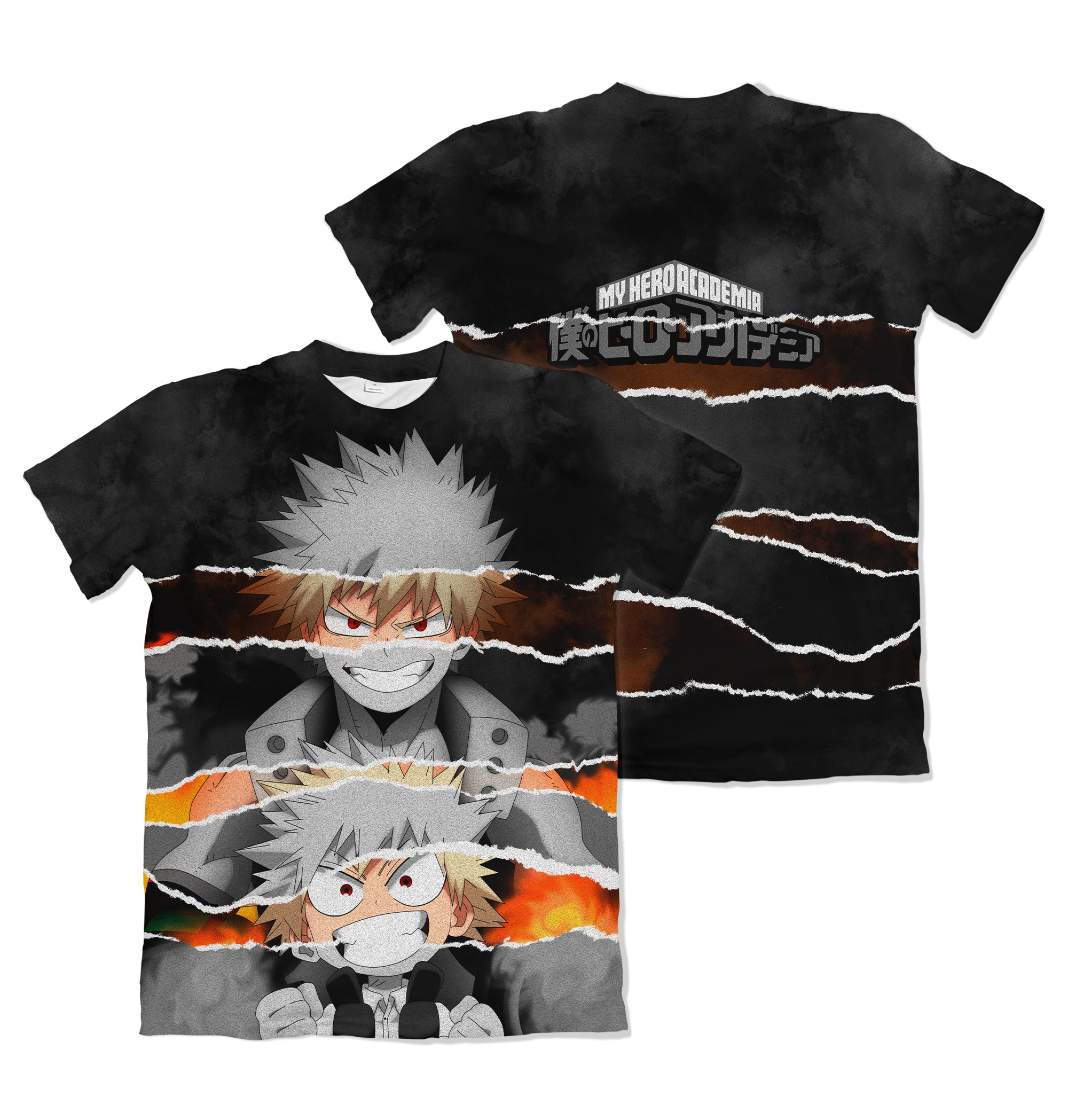 Camisa Boku no Hero - Bakugo Efeito Rasgado
