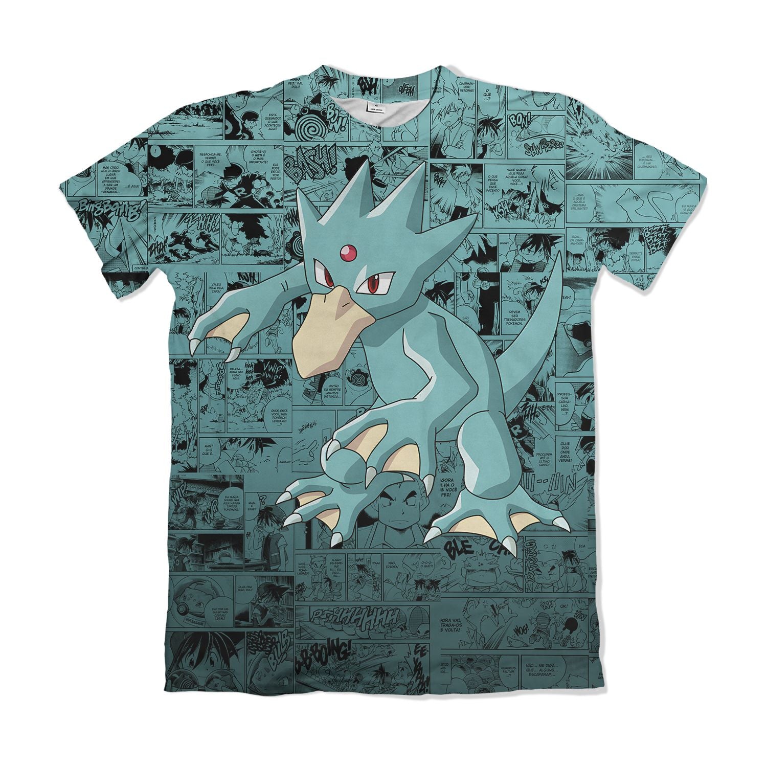 Camiseta Pokemón - Golduck, Mangá - Azul