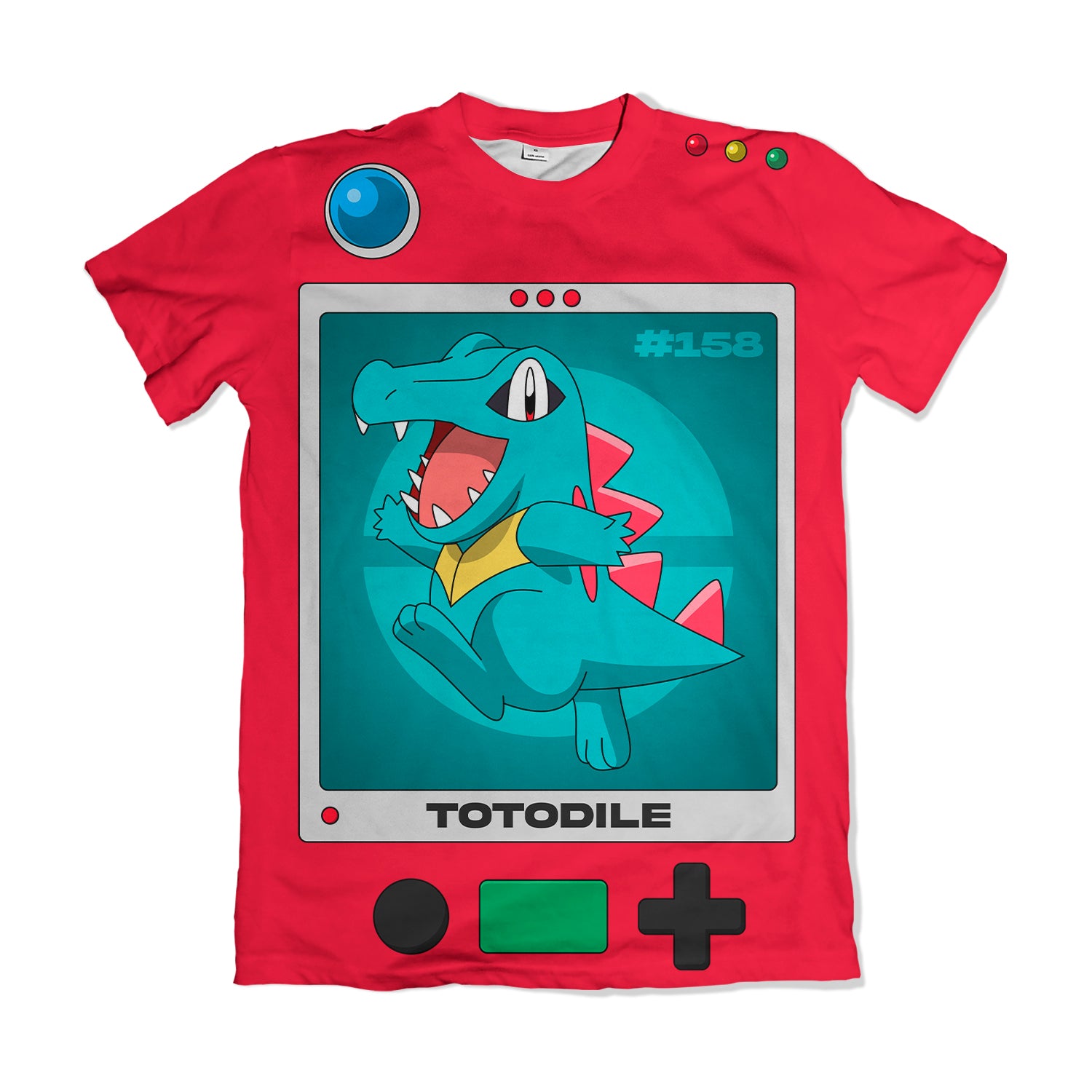 Camiseta Pokemón - Pokedex Totodile