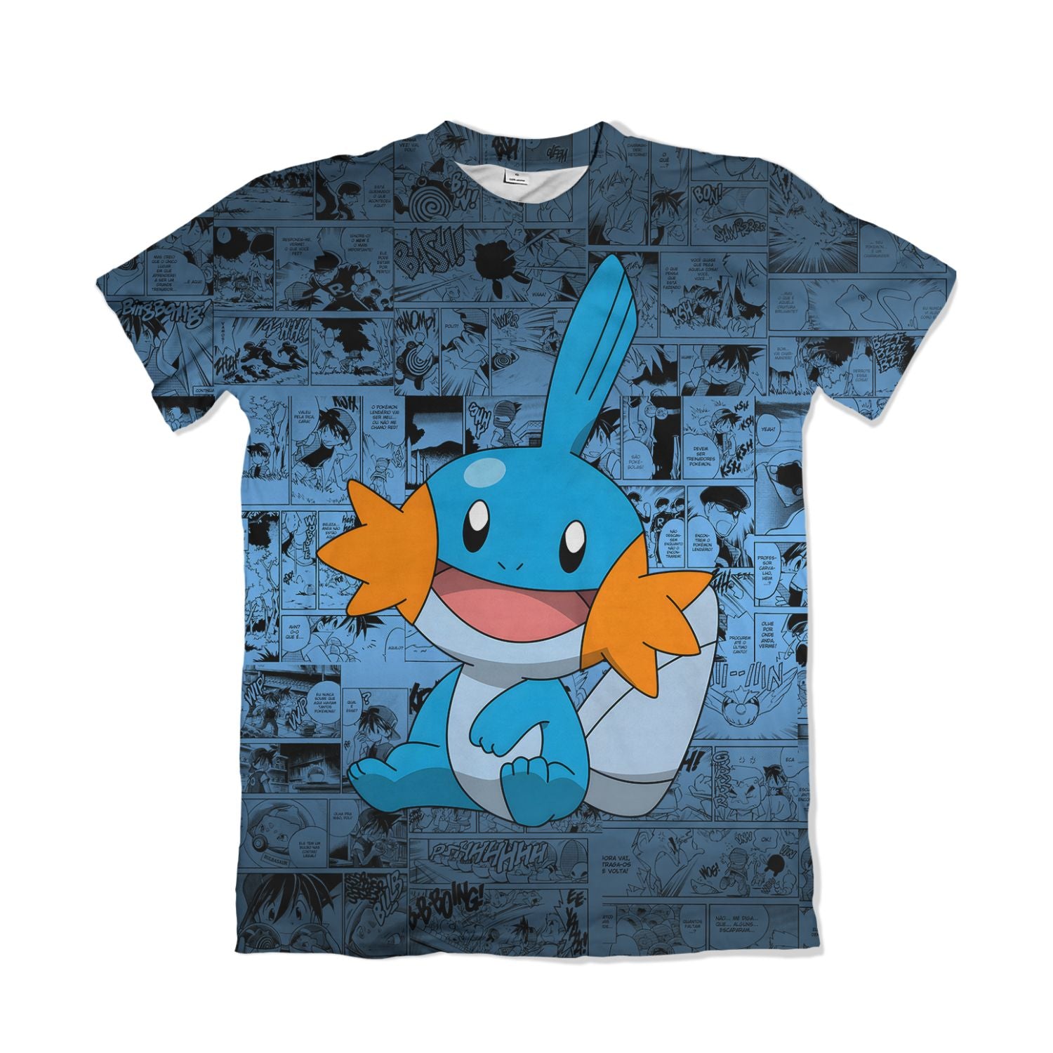 Camiseta Pokemón - Mudkip, Mangá - Azul