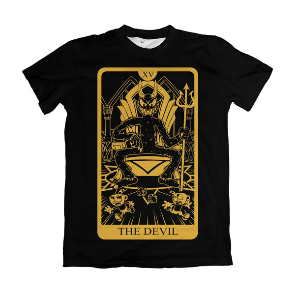 Camiseta Cuphead Carta de Tarô The Devil