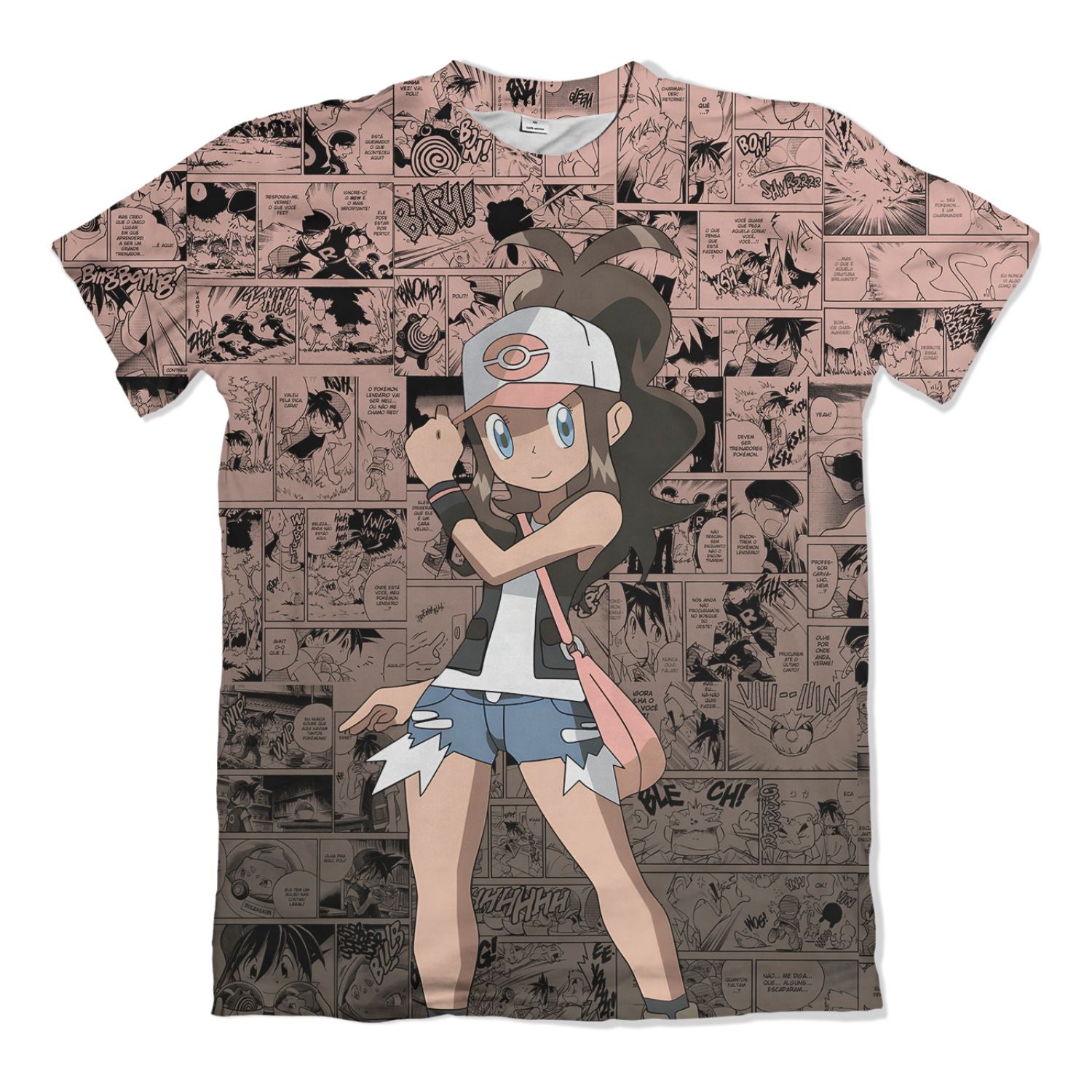 Camiseta Pokemón - Hilda, Mangá - Rosa