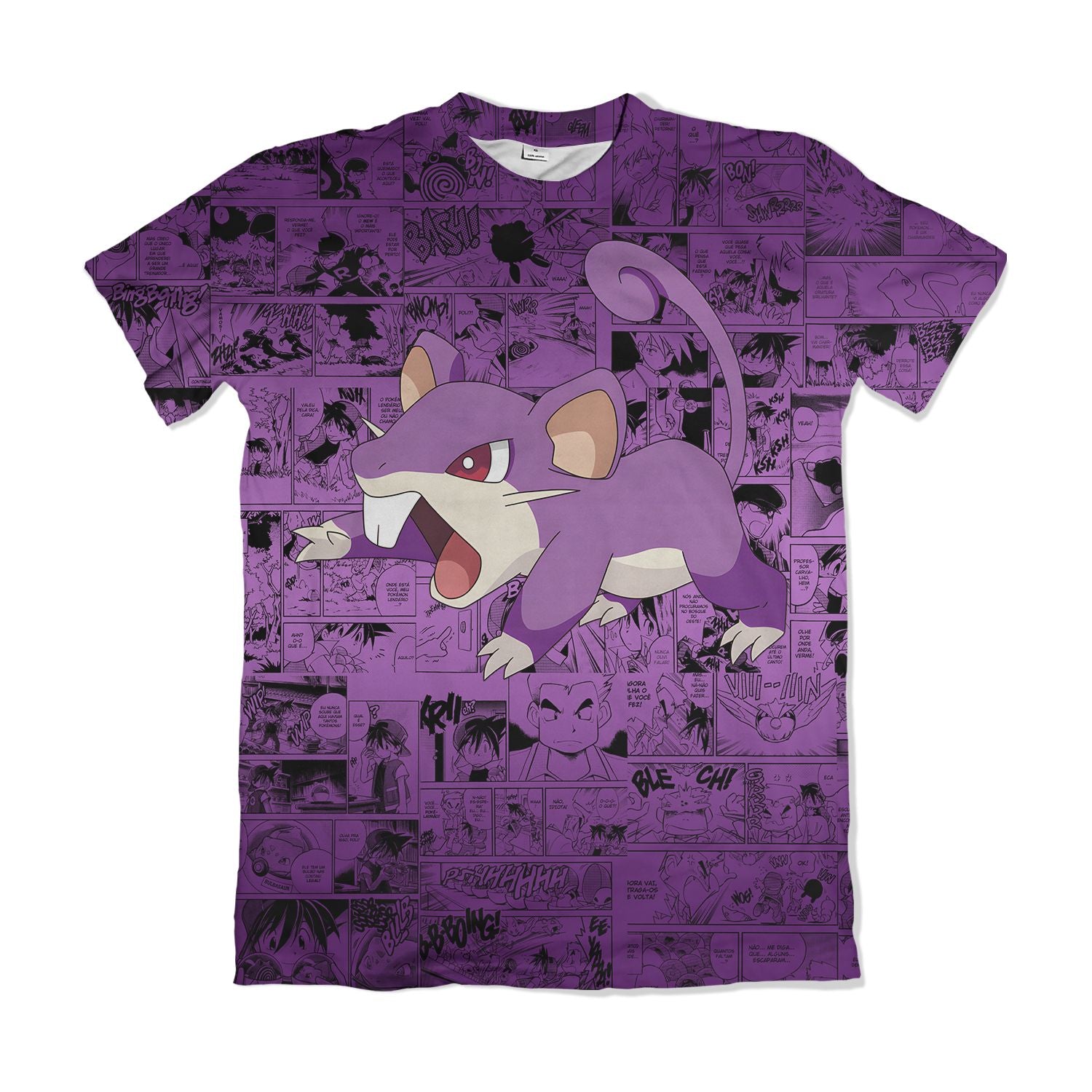 Camiseta Pokemón - Ratata, Mangá - Roxo